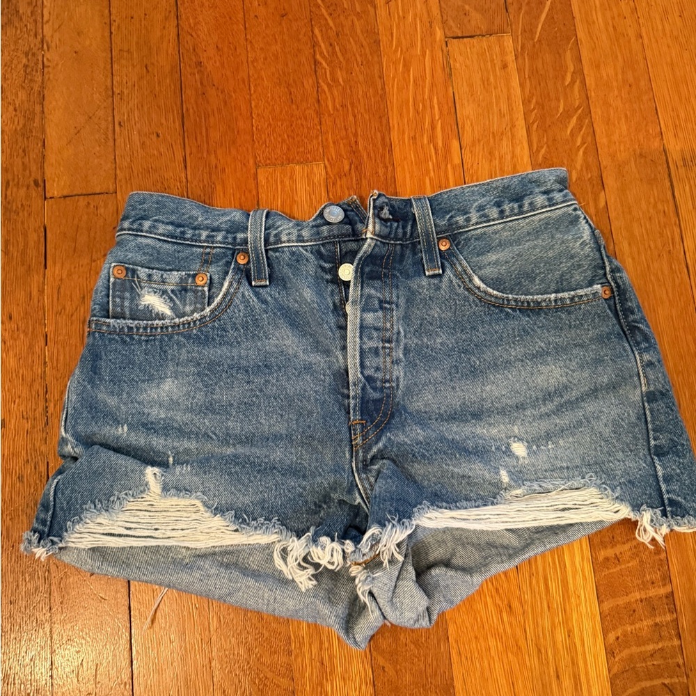 Denim Blue Distressed Women's Shorts